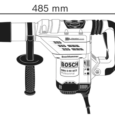 Martelo perfurador elétrico Bosch com alça lateral preta e corpo branco e cinzento
