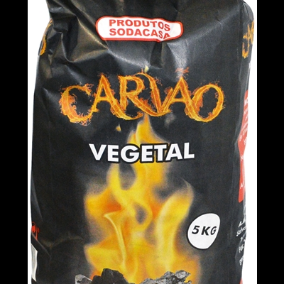 Saco preto de carvão vegetal 5 kg com chamas e carvão, marca PRODUTOS SODACASA