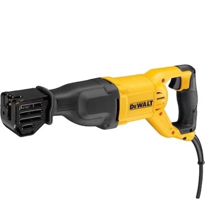 Serra recíproca elétrica DEWALT preta e amarela com cabo elétrico
