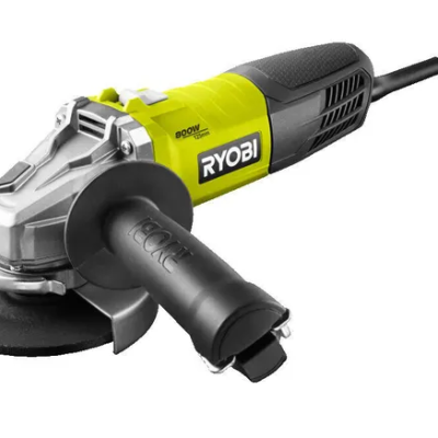 Esmerilhadora elétrica RYOBI amarelo e preto com disco de corte e cabo