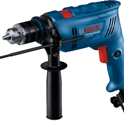 Furadeira elétrica Bosch Professional azul com punho preto e detalhes vermelhos