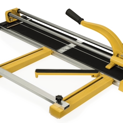 Cortador manual de azulejos amarelo com alavanca preta