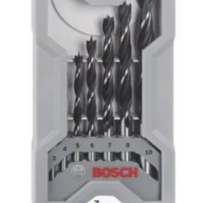 Conjunto de 7 brocas Bosch em estojo cinzento