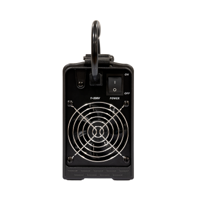 Dispositivo eletrónico preto com ventoinha e interruptor ligado/desligado