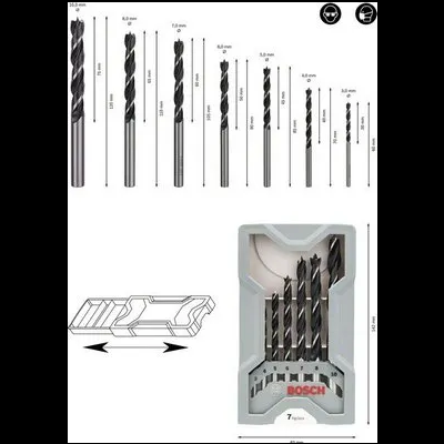 Conjunto de 7 brocas para metal Bosch em estojo plástico cinza