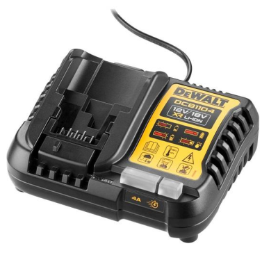 Carregador DEWALT DCB104 preto e amarelo para baterias 12V/10.8V Li-Ion