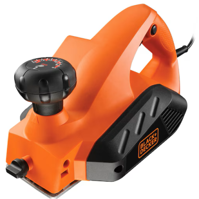 Plaina elétrica preta e laranja BLACK+DECKER com botão de ajuste