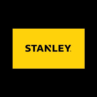 Logótipo da marca STANLEY em preto sobre fundo amarelo