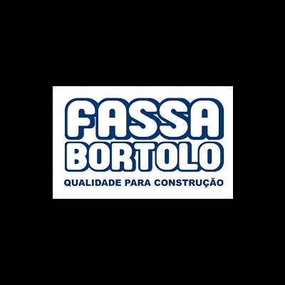 Logótipo FASSA Bortolo com texto 'QUALIDADE PARA CONSTRUÇÃO' em azul