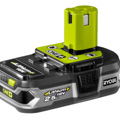 Bateria Ryobi ONE+ 18V 2,5 Ah em cinzento escuro, preto e verde