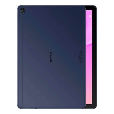 Tablet Huawei azul escuro com câmara e ecrã rosa claro