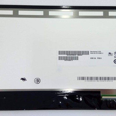 Ecrã LCD para portátil com moldura metálica e etiquetas com códigos de barras