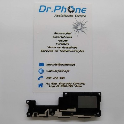 Cartão de assistência técnica da Dr.Phone com peça eletrónica preta