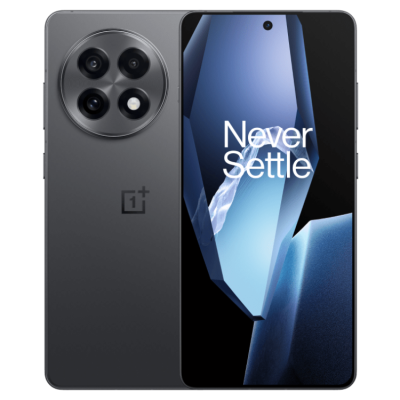 Smartphone OnePlus preto com ecrã frontal e módulo de câmara traseira circular