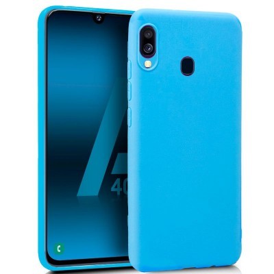 Capa azul para smartphone com recortes para câmera e sensor