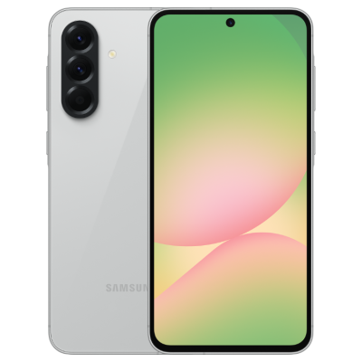 Smartphone Samsung prata com três câmaras traseiras e ecrã frontal com câmara central