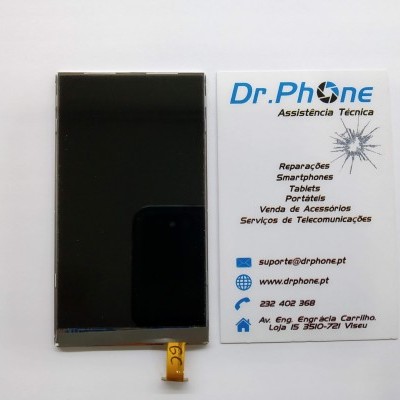 Ecrã de smartphone preto com cartão de visita de assistência técnica Dr.PHONE