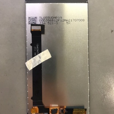 Ecrã metálico de smartphone com fita flexível preta com selo branco