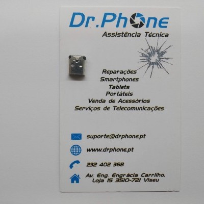 Cartão de visita de assistência técnica Dr.Phone com contactos e serviços