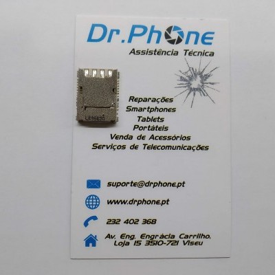 Cartão de visita Dr. Phone com componente eletrônico metálico