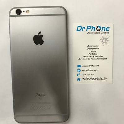Smartphone iPhone 6s cinzento com cartão de visita Dr Phone