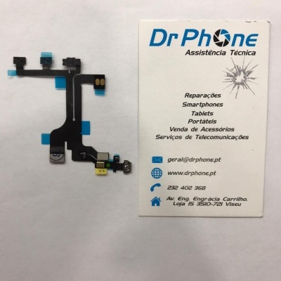 Cabo flexível para smartphone junto a cartão de visita da assistência técnica Dr Phone