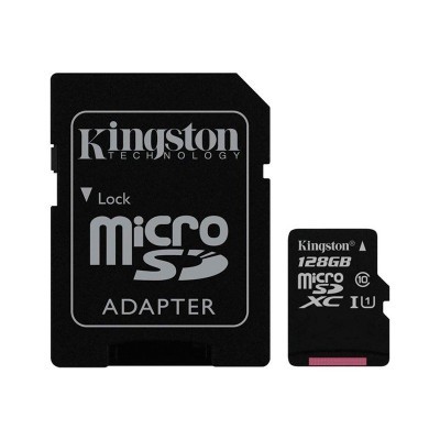 Adaptador microSD e cartão microSD Kingston preto 128GB