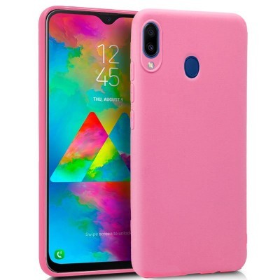 Smartphone com capa protetora rosa e ecrã colorido