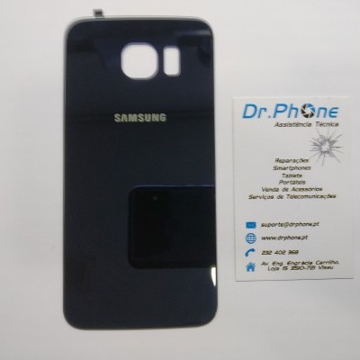 Capa traseira preta para smartphone Samsung com cartão de visita da empresa Dr. PHONE