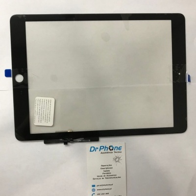 Ecrã tátil preto para tablet com botão circular e cartão da Dr Phone