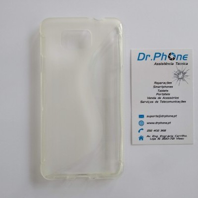 Capa protetora translúcida para smartphone e cartão de visita Dr.Phone.