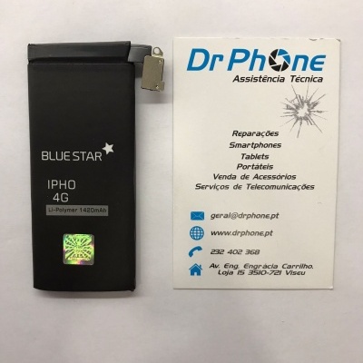 Bateria preta BLUE STAR IPHO 4G com cartão comercial Dr Phone