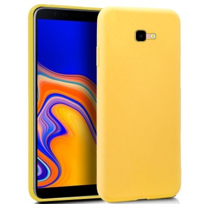 Telemóvel com capa amarela de silicone e ecrã colorido