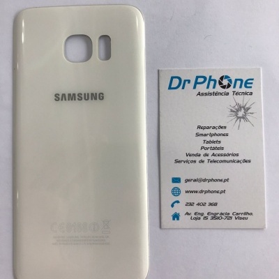 Capa traseira branca Samsung com cartão de visita Dr Phone