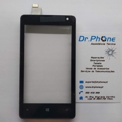 Ecrã tátil digitalizador preto para smartphone com conector flex