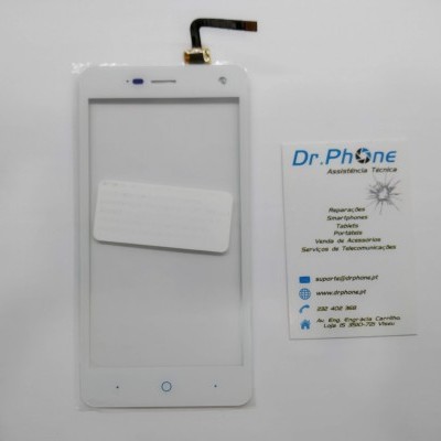 Ecrã tátil branco para smartphone com cartão de assistência técnica Dr.Phone