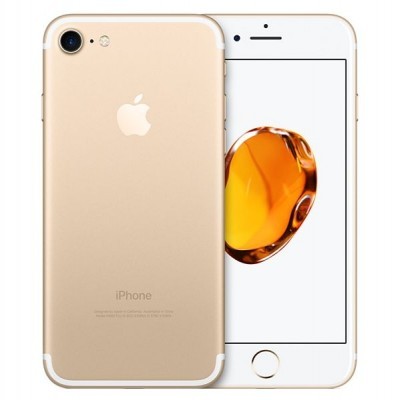 Smartphone Apple iPhone dourado com ecrã frontal branco e botão Home