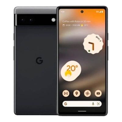 Smartphone Google Pixel preto com ecrã e ícones visíveis.