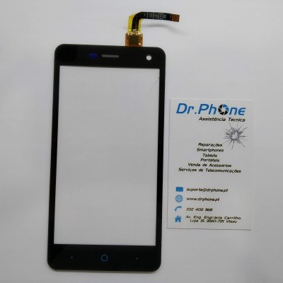 Ecrã tátil preto e cartão de visita Dr.Phone