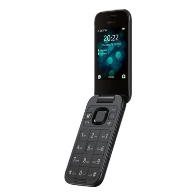 Telemóvel Nokia flip preto com teclado numérico e ecrã digital