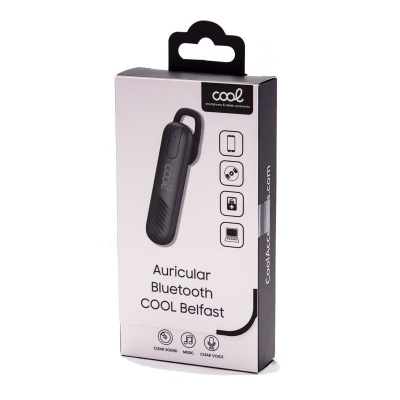 Caixa branca com auricular Bluetooth preto COOL Belfast