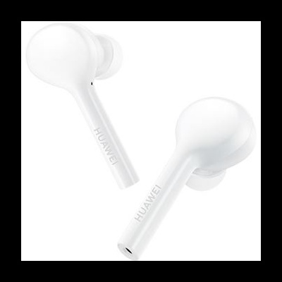 Auriculares sem fios Huawei brancos com design compacto