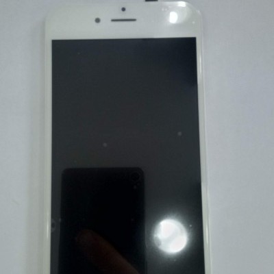 Ecrã frontal branco para smartphone com botão home circular