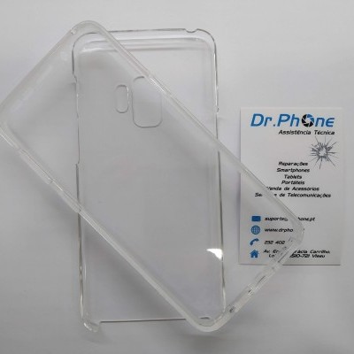 Capa protetora transparente para smartphone com cartão de visita da Dr.Phone