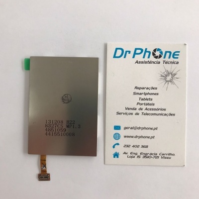 Ecrã de substituição para smartphone ao lado de cartão de visita da DrPhone