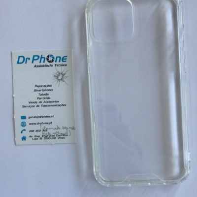 Capa transparente para telemóvel e cartão de visita da empresa Dr Phone