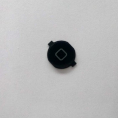 Botão preto redondo com símbolo branco sobre fundo branco
