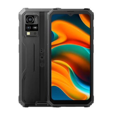 Smartphone robusto preto com câmara traseira e ecrã colorido