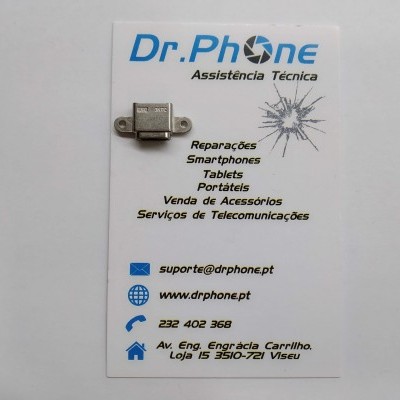 Conector de carregamento em cartão de visita da Dr.Phone Assistência Técnica