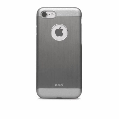 Capa para smartphone preta e cinzenta com recorte para logotipo Apple